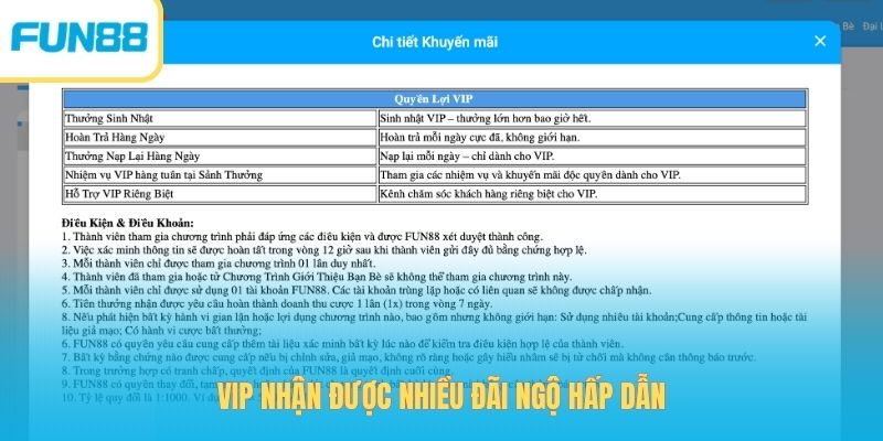 VIP nhận được nhiều đãi ngộ hấp dẫn